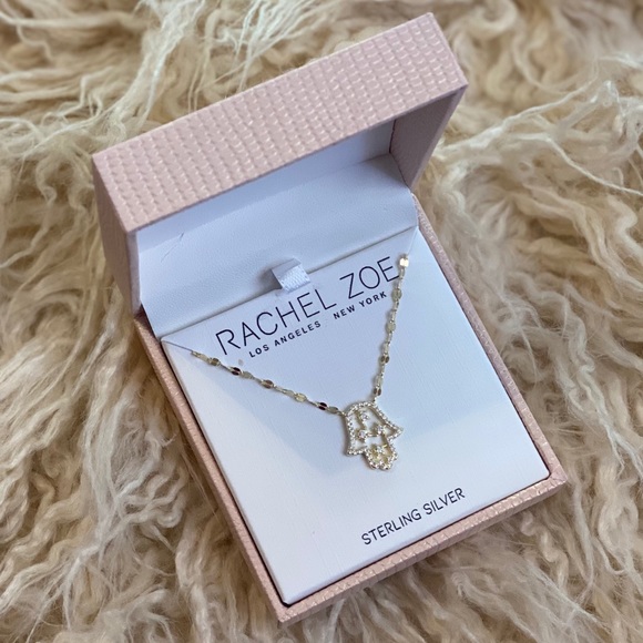 Rachel Zoe Gold Hamsa Stars Necklace 